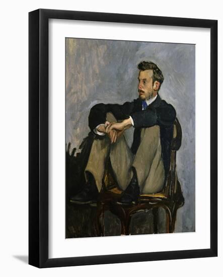 Portrait of Auguste Renoir 1867-Frederic Bazille-Framed Art Print