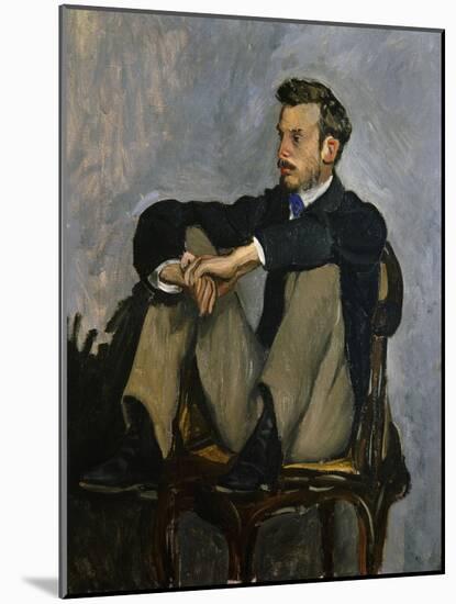 Portrait of Auguste Renoir 1867-Frederic Bazille-Mounted Art Print