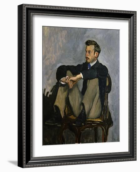 Portrait of Auguste Renoir 1867-Frederic Bazille-Framed Art Print