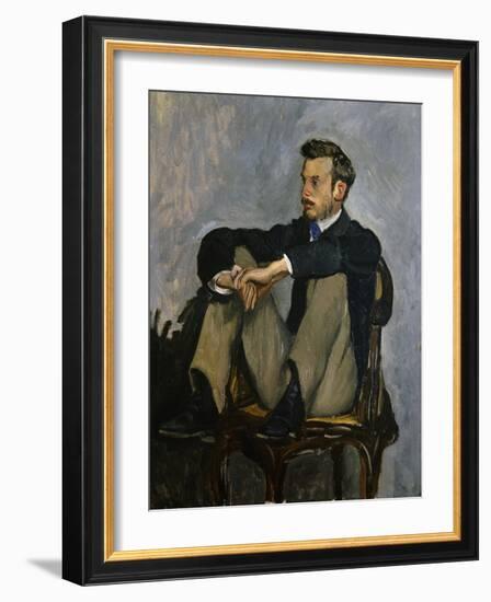 Portrait of Auguste Renoir 1867-Frederic Bazille-Framed Art Print