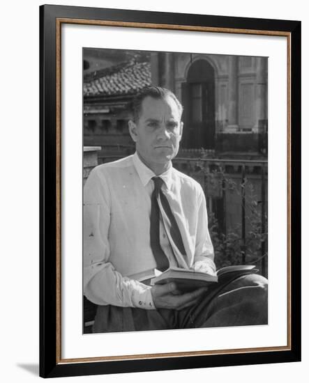 Portrait of Author Alberto Moravia-Alfred Eisenstaedt-Framed Photographic Print