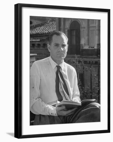 Portrait of Author Alberto Moravia-Alfred Eisenstaedt-Framed Photographic Print