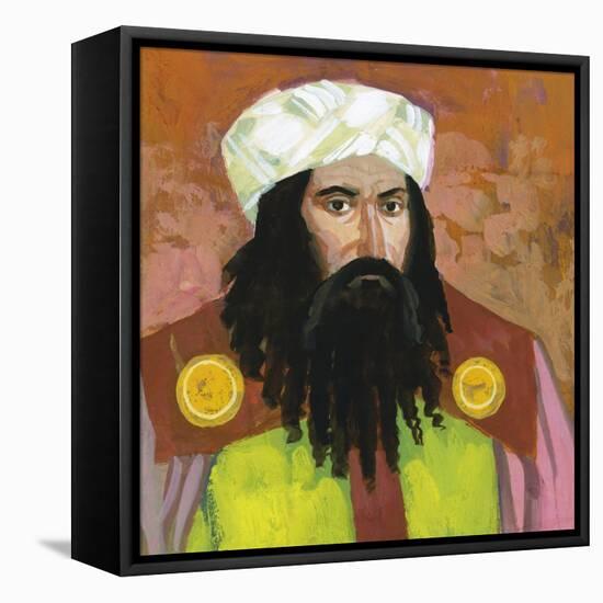 Portrait of Averroes (Abu L-Walid Muhammad Ibn Ahmad Rushd) (Cordoba-null-Framed Premier Image Canvas
