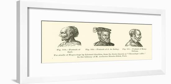 Portrait of Baif, Portrait of J Du Bellay, Portrait of Remy Belleau-null-Framed Giclee Print