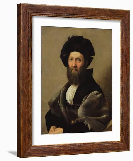 Portrait of Baldassare Castiglione (1478-1529) before 1516 (Oil on Canvas)-Raphael (1483-1520)-Framed Giclee Print