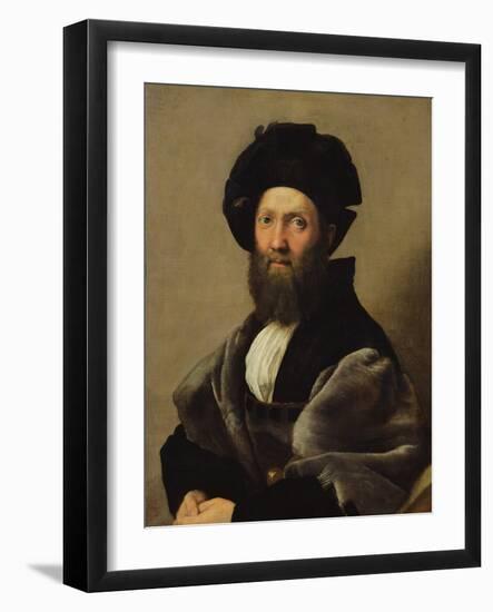 Portrait of Baldassare Castiglione (1478-1529) before 1516 (Oil on Canvas)-Raphael (1483-1520)-Framed Giclee Print