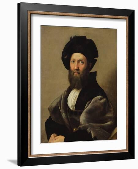 Portrait of Baldassare Castiglione (1478-1529) before 1516 (Oil on Canvas)-Raphael (1483-1520)-Framed Giclee Print