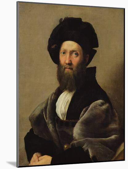 Portrait of Baldassare Castiglione (1478-1529) before 1516 (Oil on Canvas)-Raphael (1483-1520)-Mounted Giclee Print