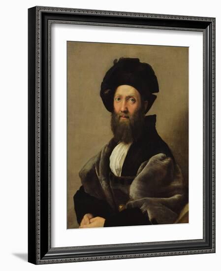 Portrait of Baldassare Castiglione (1478-1529) before 1516 (Oil on Canvas)-Raphael (1483-1520)-Framed Giclee Print