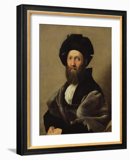 Portrait of Baldassare Castiglione (1478-1529) before 1516 (Oil on Canvas)-Raphael (1483-1520)-Framed Giclee Print