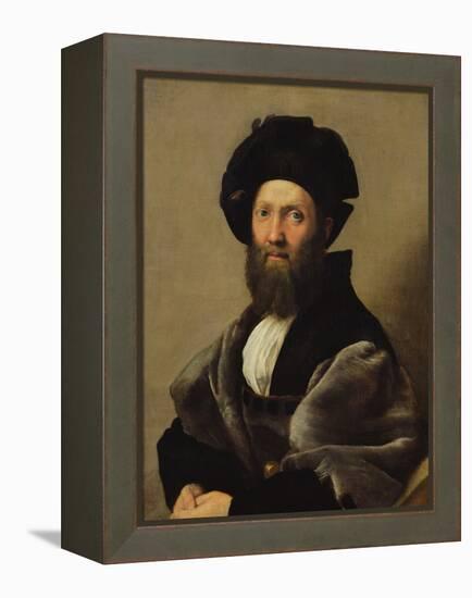 Portrait of Baldassare Castiglione (1478-1529) before 1516 (Oil on Canvas)-Raphael (1483-1520)-Framed Premier Image Canvas