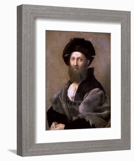 Portrait of Baldassare Castiglione, 1514-1515-Raphael-Framed Giclee Print