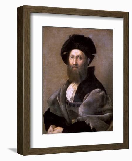 Portrait of Baldassare Castiglione, 1514-1515-Raphael-Framed Giclee Print