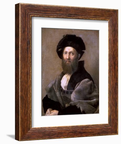 Portrait of Baldassare Castiglione, 1514-1515-Raphael-Framed Giclee Print