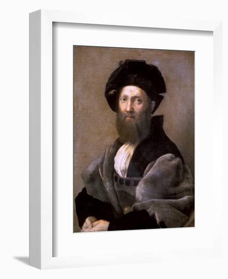 Portrait of Baldassare Castiglione, 1514-1515-Raphael-Framed Giclee Print