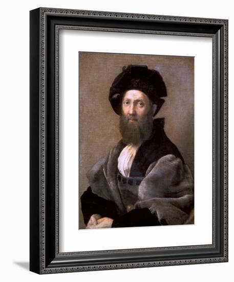 Portrait of Baldassare Castiglione, 1514-1515-Raphael-Framed Giclee Print