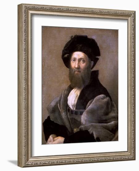 Portrait of Baldassare Castiglione, 1514-1515-Raphael-Framed Giclee Print