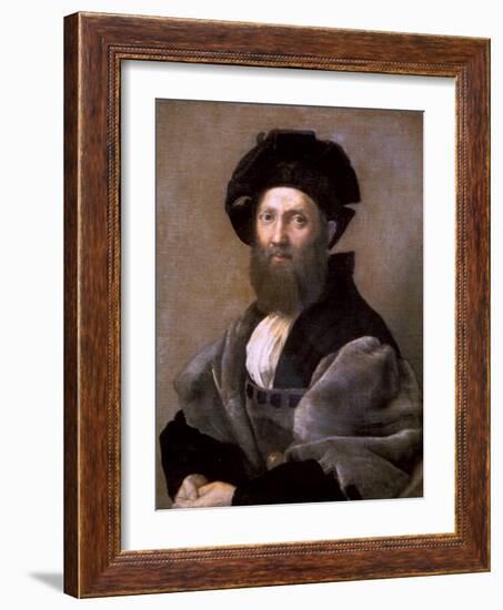 Portrait of Baldassare Castiglione, 1514-1515-Raphael-Framed Giclee Print