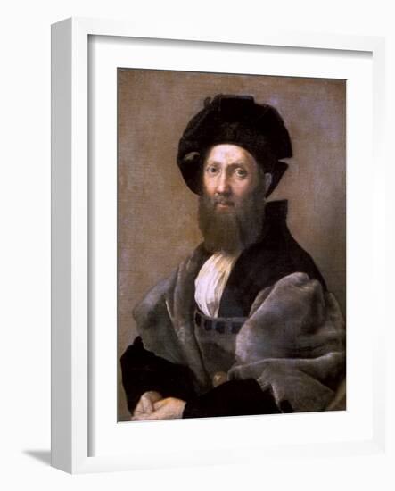 Portrait of Baldassare Castiglione, 1514-1515-Raphael-Framed Giclee Print