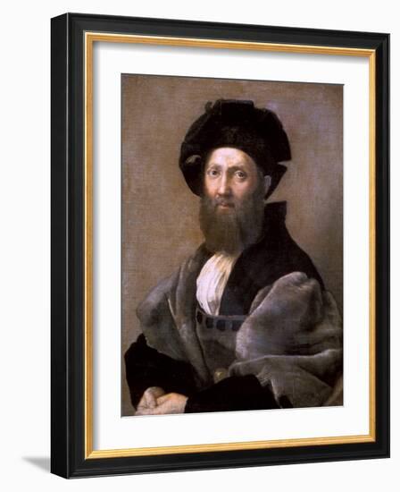 Portrait of Baldassare Castiglione, 1514-1515-Raphael-Framed Giclee Print