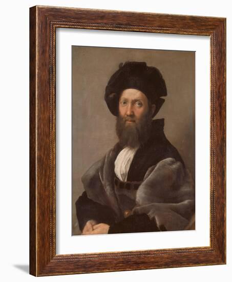 Portrait of Baldassare Castiglione, about 1514/15-Raphael-Framed Giclee Print