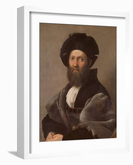 Portrait of Baldassare Castiglione, about 1514/15-Raphael-Framed Giclee Print