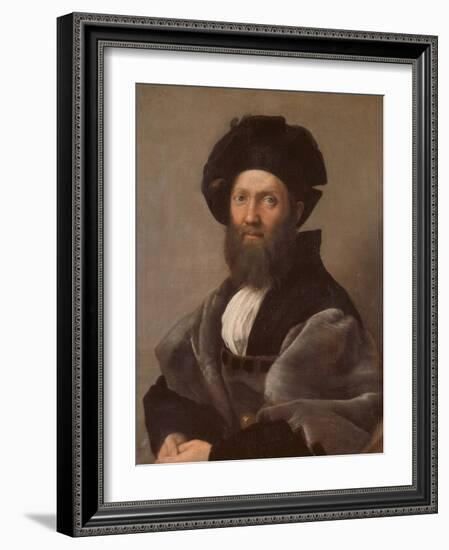 Portrait of Baldassare Castiglione, about 1514/15-Raphael-Framed Giclee Print