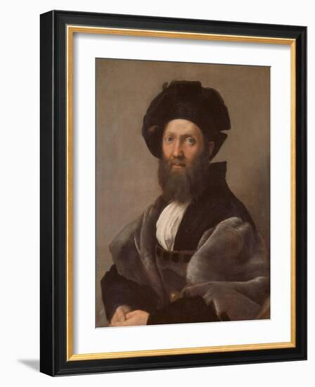 Portrait of Baldassare Castiglione, about 1514/15-Raphael-Framed Giclee Print