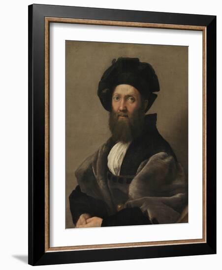 Portrait of Baldassare Castiglione, Ca 1515-Raphael-Framed Giclee Print