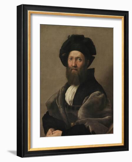 Portrait of Baldassare Castiglione, Ca 1515-Raphael-Framed Giclee Print