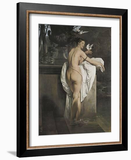 Portrait of Ballerina Carlotta Chabert Who Playing with Doves-Francesco Hayez-Framed Giclee Print