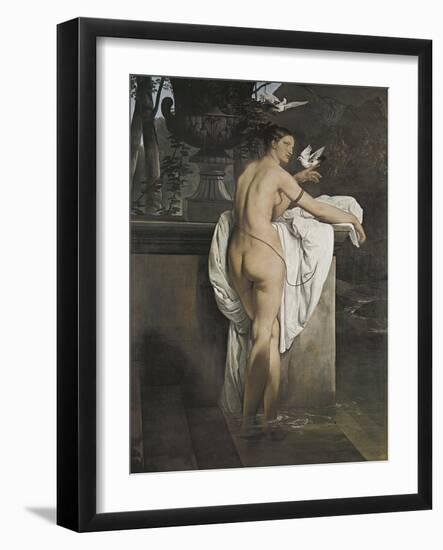 Portrait of Ballerina Carlotta Chabert Who Playing with Doves-Francesco Hayez-Framed Giclee Print