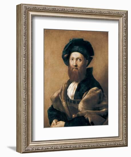 Portrait of Baltazar Castiglione-Raphael-Framed Art Print