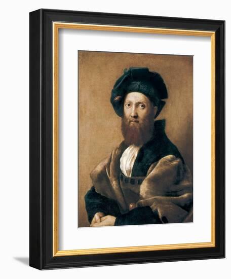 Portrait of Baltazar Castiglione-Raphael-Framed Art Print