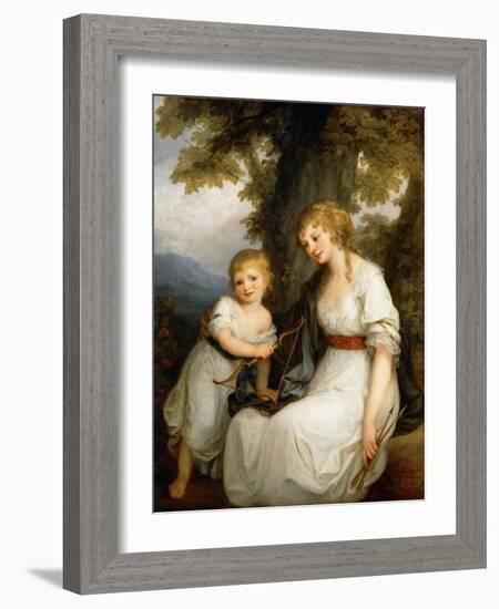 Portrait of Barbara Juliane Von Krüdener (1764-182) with Her Son Paul-Angelika Kauffmann-Framed Giclee Print