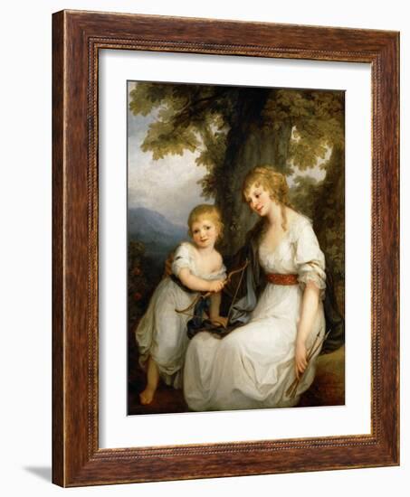 Portrait of Barbara Juliane Von Krüdener (1764-182) with Her Son Paul-Angelika Kauffmann-Framed Giclee Print