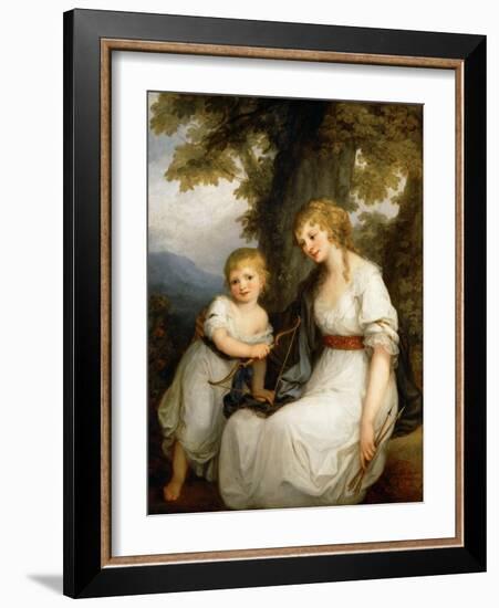 Portrait of Barbara Juliane Von Krüdener (1764-182) with Her Son Paul-Angelika Kauffmann-Framed Giclee Print