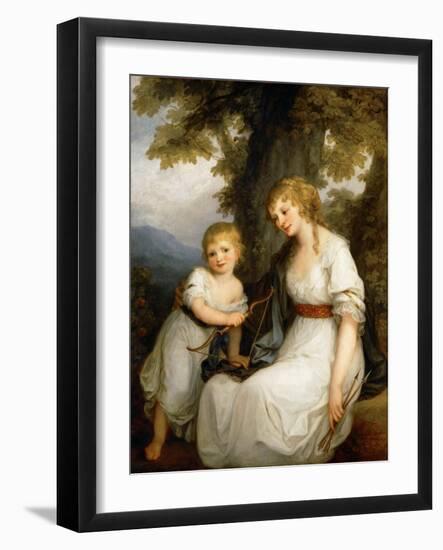 Portrait of Barbara Juliane Von Krüdener (1764-182) with Her Son Paul-Angelika Kauffmann-Framed Giclee Print