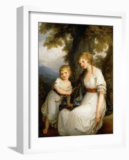 Portrait of Barbara Juliane Von Krüdener (1764-182) with Her Son Paul-Angelika Kauffmann-Framed Giclee Print