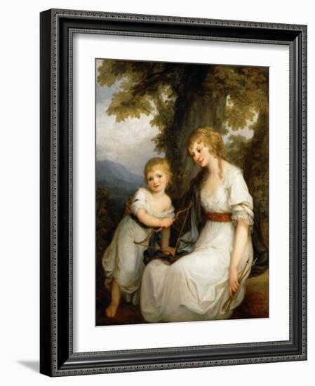 Portrait of Barbara Juliane Von Krüdener (1764-182) with Her Son Paul-Angelika Kauffmann-Framed Giclee Print