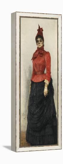 Portrait of Baroness Varvara Ikskul Von Hildenbandt (1850-192), 1889-Ilya Yefimovich Repin-Framed Premier Image Canvas
