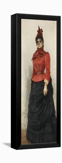 Portrait of Baroness Varvara Ikskul Von Hildenbandt (1850-192), 1889-Ilya Yefimovich Repin-Framed Premier Image Canvas