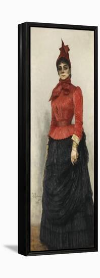 Portrait of Baroness Varvara Ikskul Von Hildenbandt (1850-192), 1889-Ilya Yefimovich Repin-Framed Premier Image Canvas