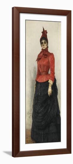 Portrait of Baroness Varvara Ikskul Von Hildenbandt (1850-192), 1889-Ilya Yefimovich Repin-Framed Giclee Print