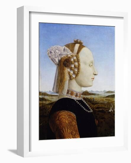 Portrait of Battista Sforza, 1472-Piero della Francesca-Framed Giclee Print