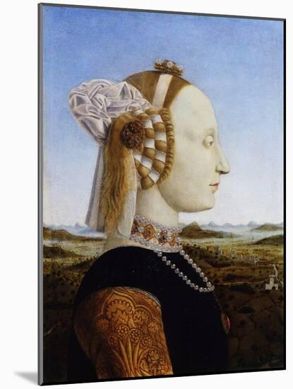 Portrait of Battista Sforza, 1472-Piero della Francesca-Mounted Giclee Print