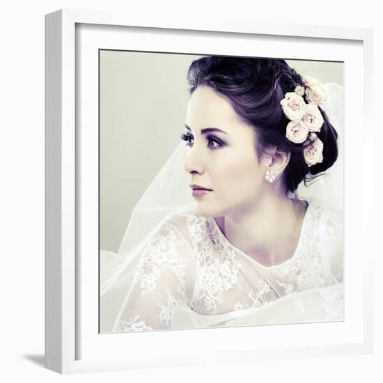 Portrait of Beautiful Bride-Pandorabox-Framed Photographic Print