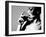 Portrait of Beautiful Young Woman with Wine Glass, Black and White Retro Stylization-khorzhevska-Framed Photographic Print