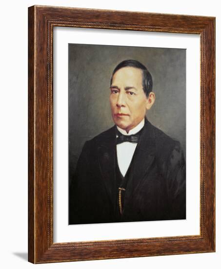 Portrait of Benito Juarez-Mexican School-Framed Giclee Print