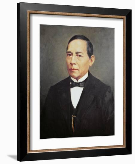 Portrait of Benito Juarez-Mexican School-Framed Giclee Print